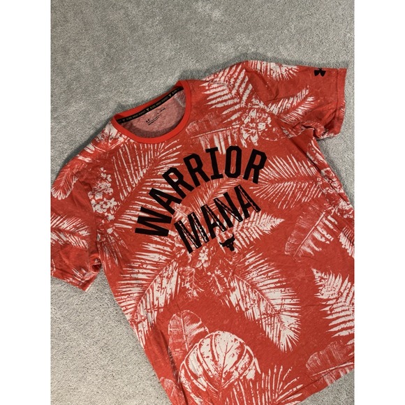 Under Armour Warrior Mana Shirt‎ X-Large Red Men Floral Loose Project Rock Tee - Picture 1 of 10